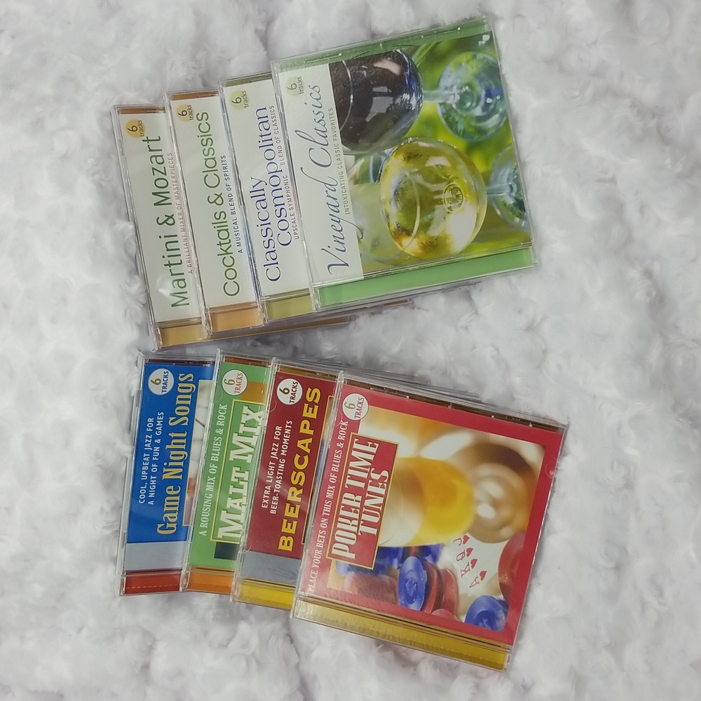 Set of 8 Party Get Together Mood Music Cd's by Genius Entertainment